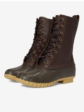 NEW L.L. Bean Brown Bean Boots, 10" Shearling-Lined leather Size 6